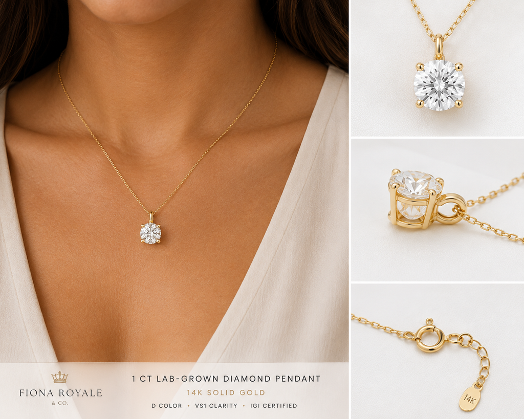 1 ct Round Lab-Grown Diamond Solitaire Pendant
