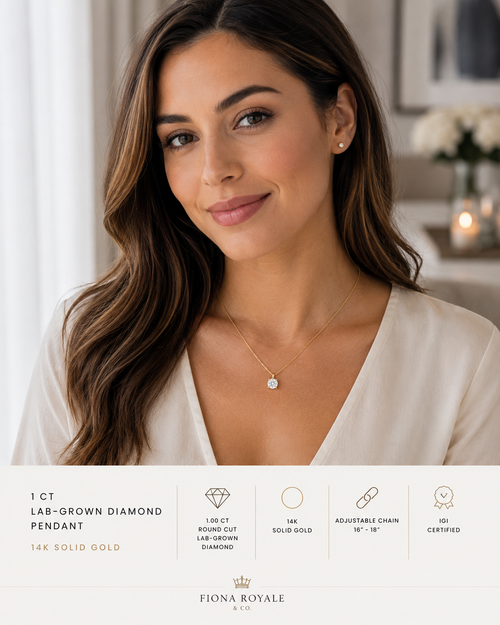 1 ct Round Lab-Grown Diamond Solitaire Pendant