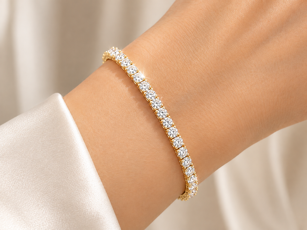 14K Gold Lab-Grown Diamond Tennis Bracelet
