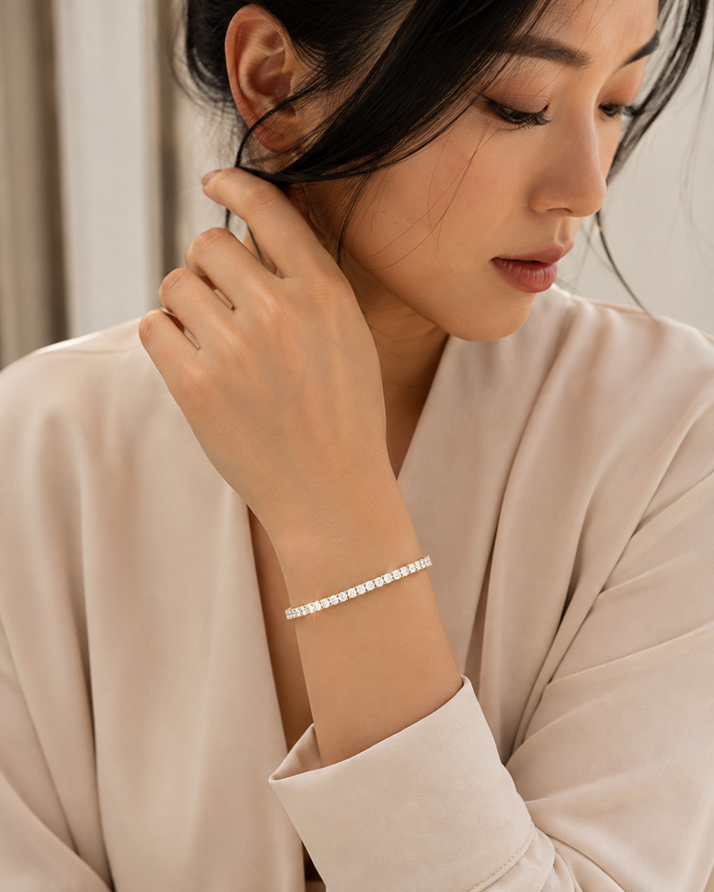14K Gold Lab-Grown Diamond Tennis Bracelet
