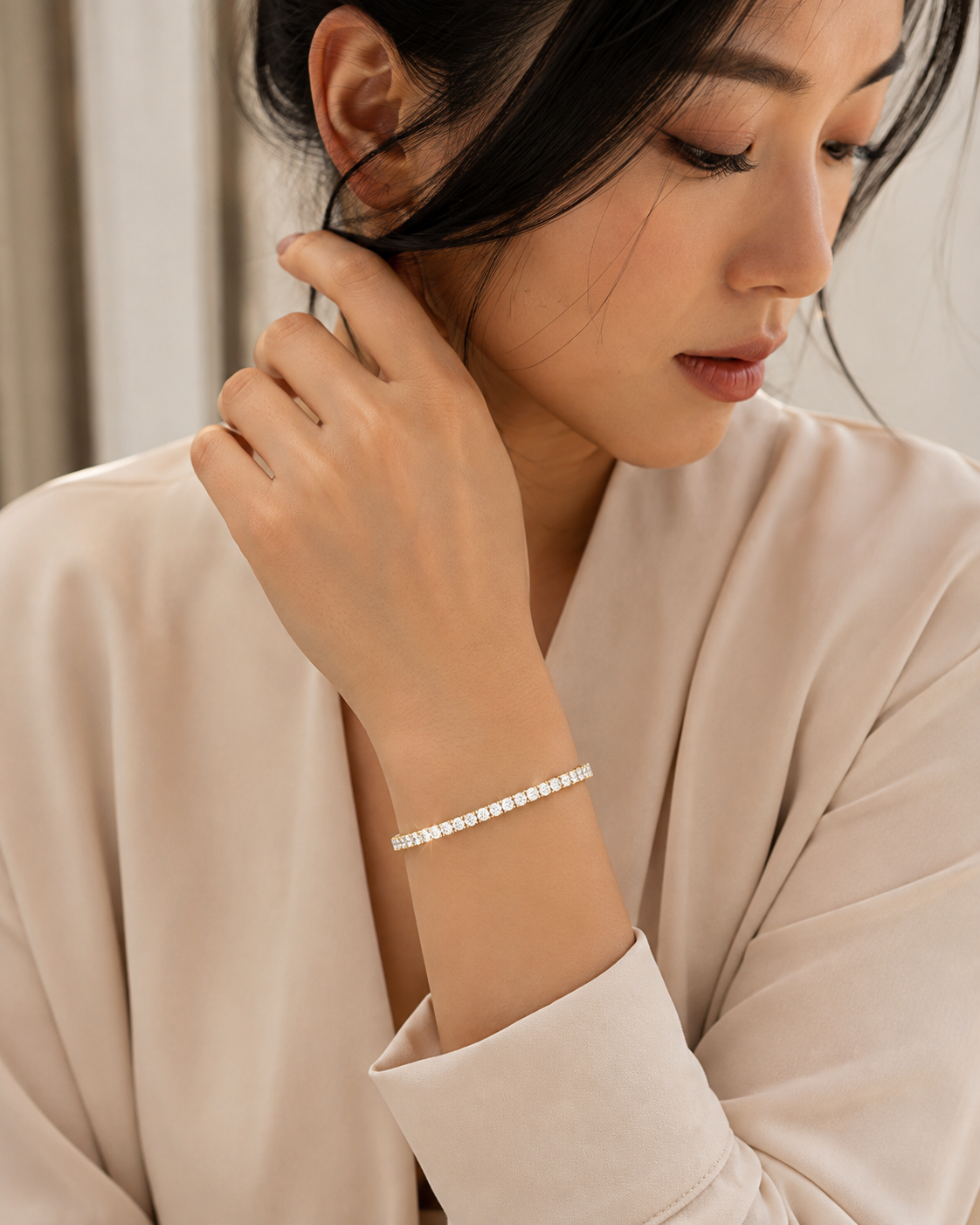 14K Gold Lab-Grown Diamond Tennis Bracelet
