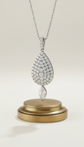Pavé Diamond Pendant Necklace in White Gold